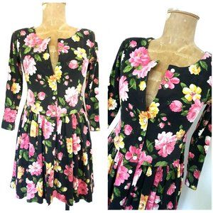 Vintage 80s Cottage Core Mini Dress Size XSmall